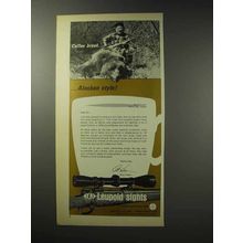 1969 Leupold Rifle Sight Ad, Coffee Break Alaskan Style