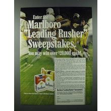 1970 Marlboro Cigarette Ad - Leading Rusher Sweepstakes