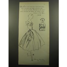 1951 Henri Bendel Dress Ad - Young-Timers adore keeping time to their music