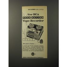 1953 RCA Push-Button Tape Recorder Advertisement