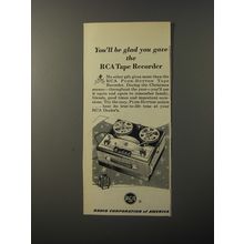 1953 RCA Push-Button Tape Recorder Ad - You'll be glad you gave