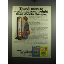 1972 General Mills Total Cereal Ad - There's more to watching your weight