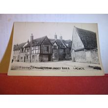 15th C. HOUSE & 14TH C. BARN, LACOCK. WILTSHIRE vintage unused postcard RP #