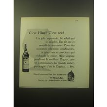 1959 Hine Cognac Ad - C'est Hine! C'est sec!