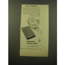 1960 Mark Cross Telephone base Ad - Rest-address