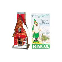 078550R - Knox Metal Incense House with Incense - Red only - 5"H x 13.5"W x 10"D