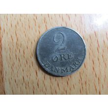 Denmark 1954 2 Ore Coin