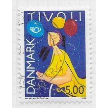 DENMARK DANMARK 1993 TIVOLI PLEASURE GARDENS 150 YEARS GIRL BALLOONS 5Kr USED