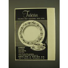 1961 Tuscan Rondeley China Ad - Tuscan England's most fashionable bone china