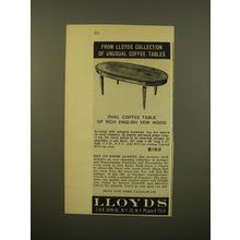 1961 Lloyds Oval Coffee Table Advertisement