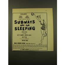 1961 Subways are for Sleeping Play Advertisement