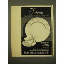 1961 Tuscan Whitecliffe China Advertisement - Most fashionable bone china