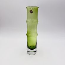 MCM SWEDISH ASEDA ART GLASS Green BO BORGSTROM GLASBRUK Bamboo VASE 9”