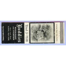 New York Elmira Matchcover Advertising Buddies Restaurant & Fountain Upper~130