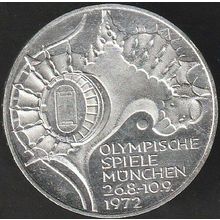 1972 G Germany 10 Mark Silver Coin Munich Olympics - Stadium