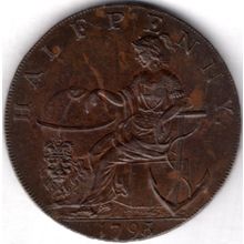 Great Britain. Peace & Plenty Halfpenny 1793. dy20788
