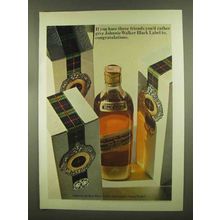 1965 Johnnie Walker Black Label Scotch Ad - Friends