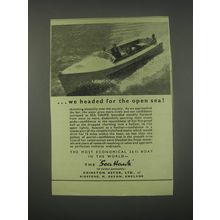 1949 Sea Hawk Boat Ad - we headed for the open sea