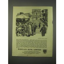 1949 Barclays Bank Ad - A flower Market, Rome