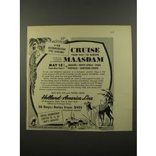 1954 Holland-America Line Cruise Ad - Cruise your way to Europe Maasdam