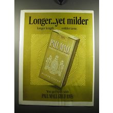 1971 Pall Mall Cigarettes Ad - Longer.. yet milder