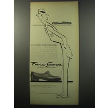 1955 French Shriner Style 229 Shoes Ad - Low, dark and handsome