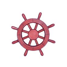 Pack Of 2] Rustic All Red Decorative Ship Wheel 12""