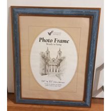 14x11 Vintage Picture Photo Frame Blue Marble Effect for Photograph Unglazed