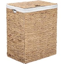 Seville Classics Premium Natural Handwoven Portable Laundry Bin Basket with Carr
