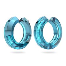 SWAROVSKI Lucent Hoop, Statement, Round shape, Blue Earrings - NEW in Box