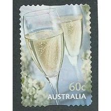 AUS 2011 60c (S/A) 'GREETINGS -CHAMPAGNE GLASSES' FINE USED (EBID36-678)