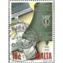 MALTA, George Cross and Memorial Bell, yellow 1992, 10c