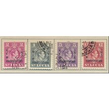St. Lucia Stamps Scott #152 To 155, Used, New Consitution Overprints