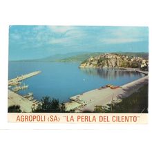 THE HARBOUR, AGROPOLI, ITALY used postcard 1983 postmark #