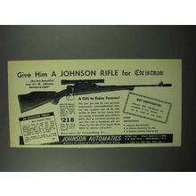 1953 Johnson Automatics Bantamweight Rifle Ad - Christmas