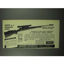 1953 Johnson Automatics Bantamweight Rifle Ad - Light as Babe
