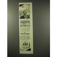 1956 SAS Airline Ad - Take Your Wife to Germany