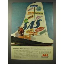 1956 SAS Airline Ad - Extra Cities at No Extra Fare