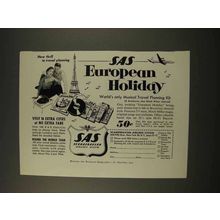 1956 SAS Airlines Ad - European Holiday