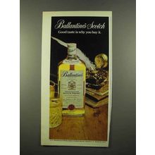 1975 Ballantine's Scotch Ad - Good Taste is Why