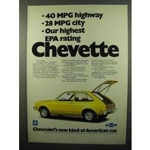 1975 Chevrolet Chevette Ad - 40 MPG Highway