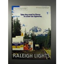 1982 Raleigh Lights Cigarette Ad - Road to Flavor