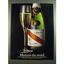 1982 Mumm Champagne Ad - Mumm's the Word