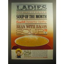 1963 Campbell's Bean with Bacon Soup Ad - Ladies step right up for your soup