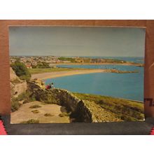 BORDEAUX FROM VALE CASTLE, GUERNSEY used postcard by Dennis 1974 pm =