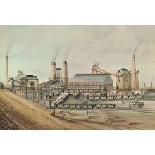 A Watercolour Drawing of Wearmouth Colliery Durham Mine Postcard