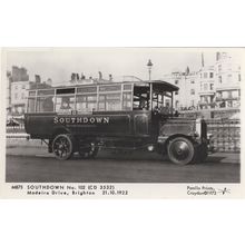 Southdown 102 Old Bus To Brighton Sussex Transport Postcard