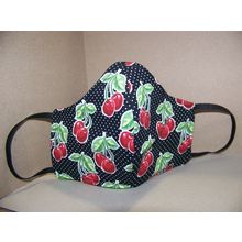 BLACK CHERRIES FACE MASK WOMEN'S CHILDREN'S ROCKABILLY