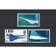 GB.First Flight of Concorde set of 3.Mounted Mint.Jul25a