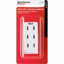 Pass & Seymour 2603WBPCC10 Cord End Triple Outlet, 125V, 10-Amp, White